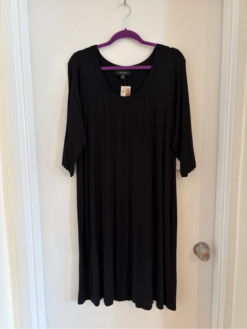 Karen Kane Black Scoop Neck Tunic Dress 1X, NWT